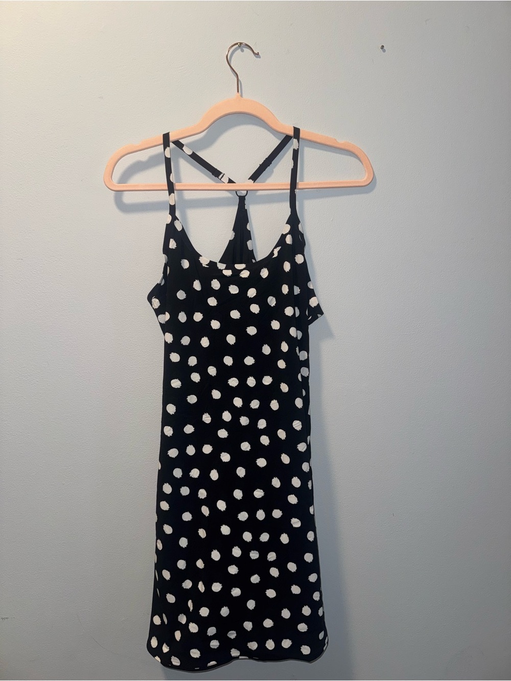 Outdoor Voices Black Dress with White Polka Dots